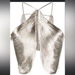 Cult Gaia Silver Crop Top